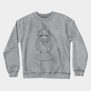 Chibi-girl-b&w Crewneck Sweatshirt